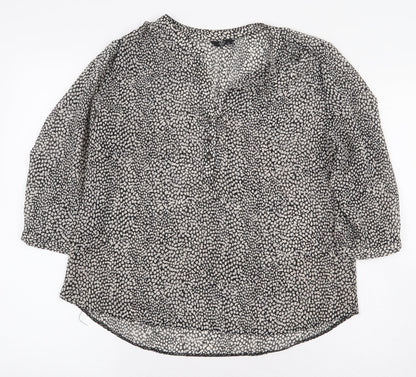 Womens UK Size 14 M&Co Grey Basic Blouse