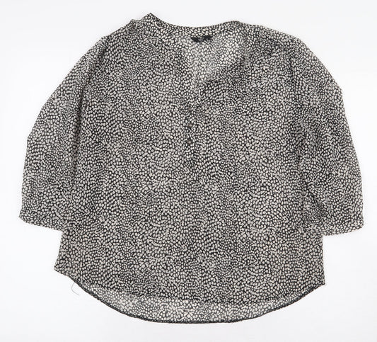 Womens UK Size 14 M&Co Grey Basic Blouse