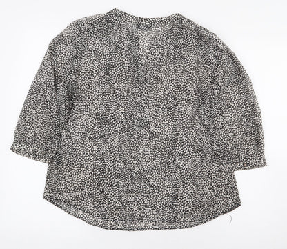 Womens UK Size 14 M&Co Grey Basic Blouse