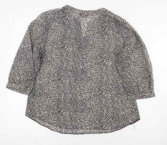 Womens UK Size 14 M&Co Grey Basic Blouse