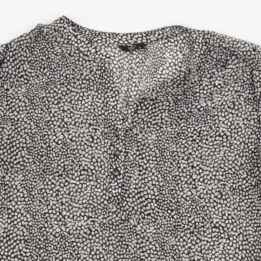 Womens UK Size 14 M&Co Grey Basic Blouse