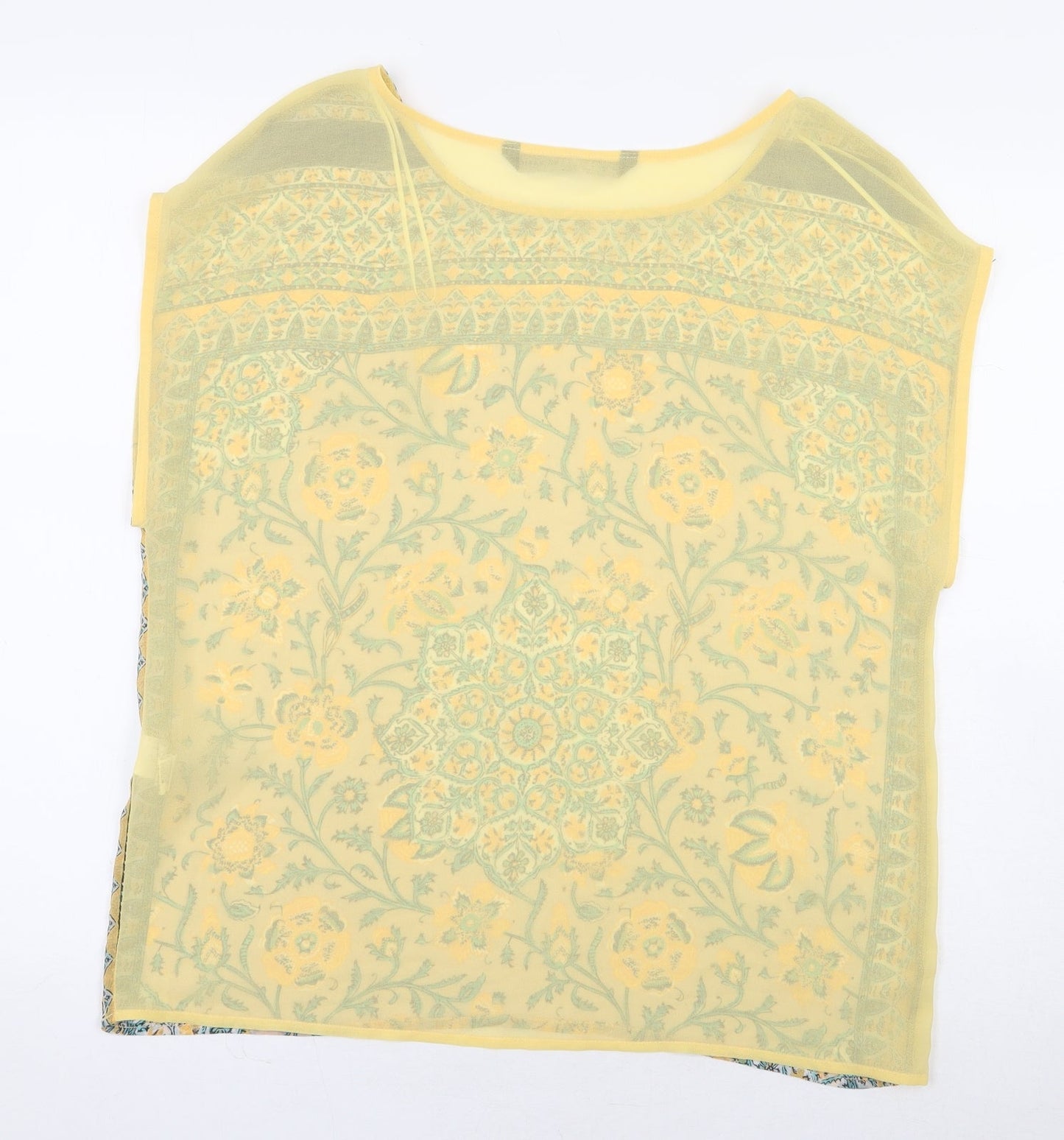 Womens UK Size M Zara Yellow Basic Blouse