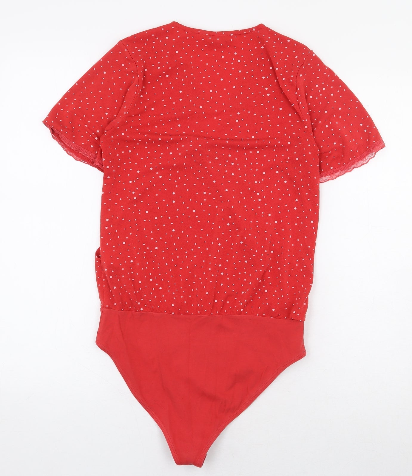 NEXT Womens Red Polka Dot Polyester Bodysuit One-Piece Size 6 Snap