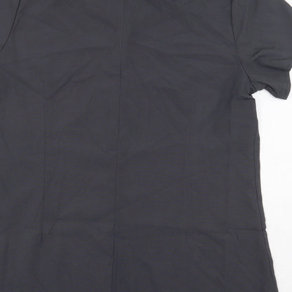 Paris Womens Grey Polyester Basic Blouse Size 16 V-Neck