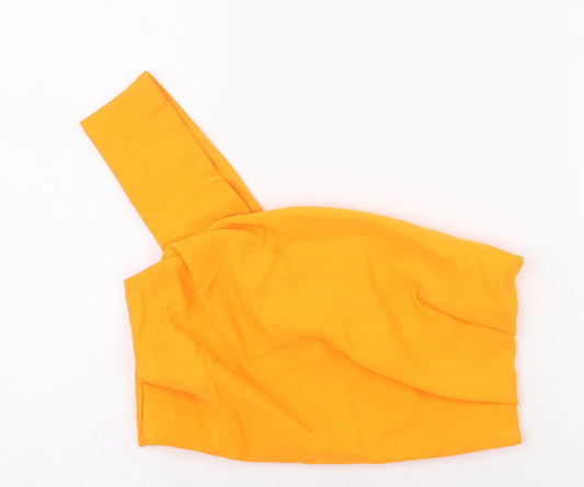 Womens UK Size M Zara Orange Cropped Blouse