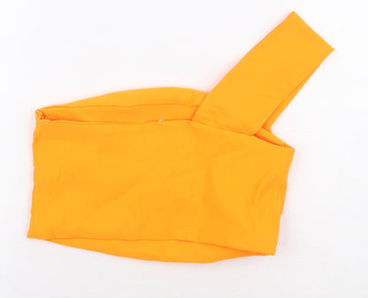 Womens UK Size M Zara Orange Cropped Blouse