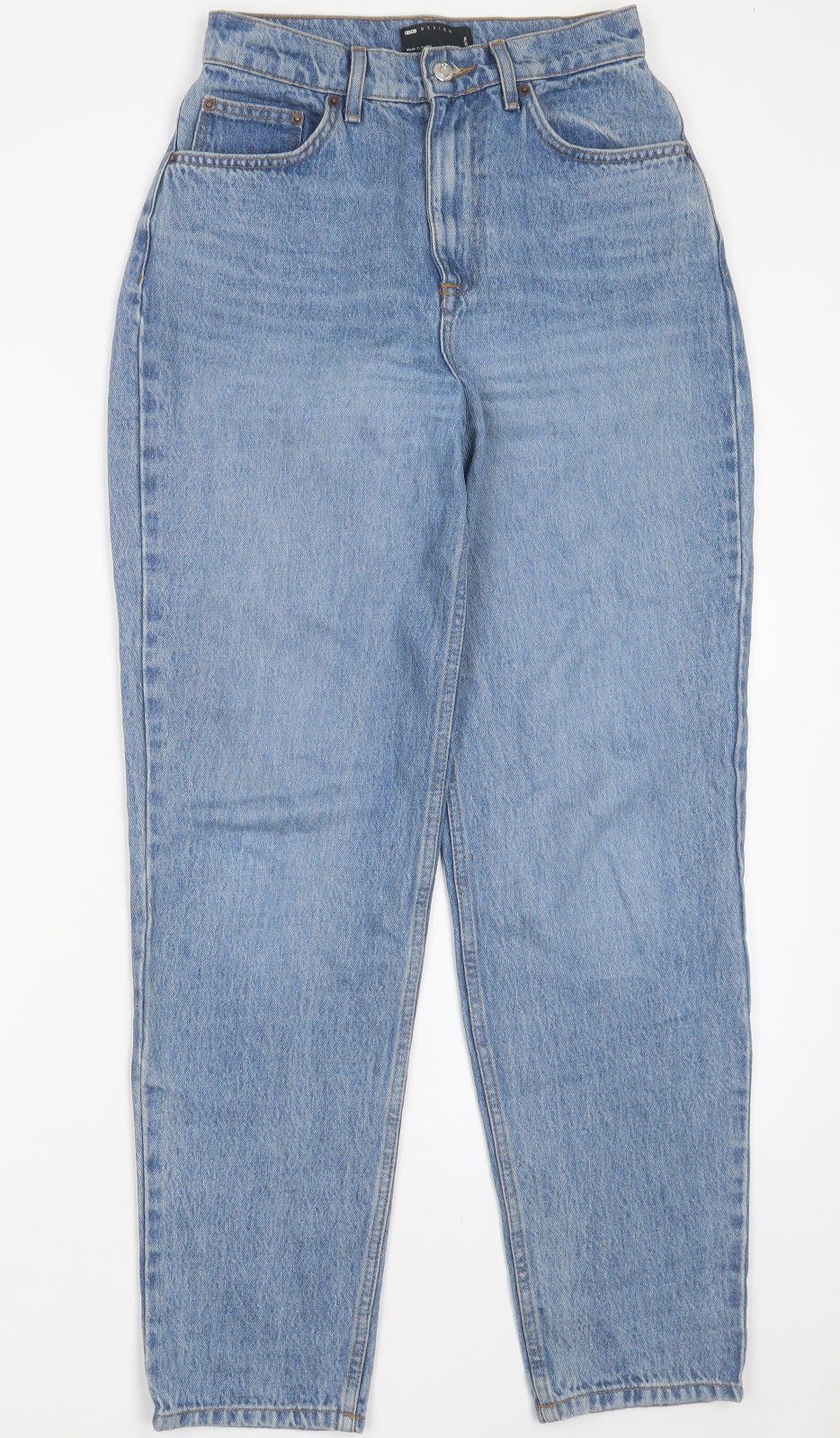 ASOS Womens Blue Cotton Straight Jeans Size 25 in L30 in Regular Button