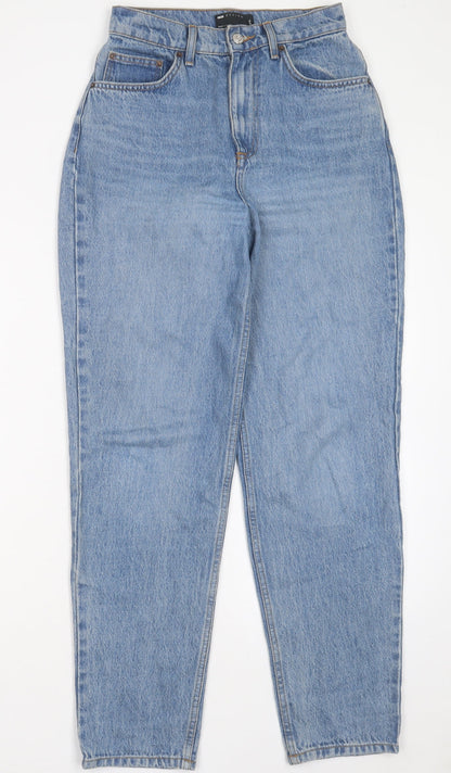ASOS Womens Blue Cotton Straight Jeans Size 25 in L30 in Regular Button