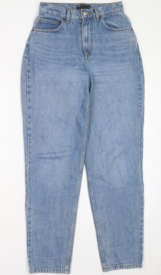ASOS Womens Blue Cotton Straight Jeans Size 25 in L30 in Regular Button