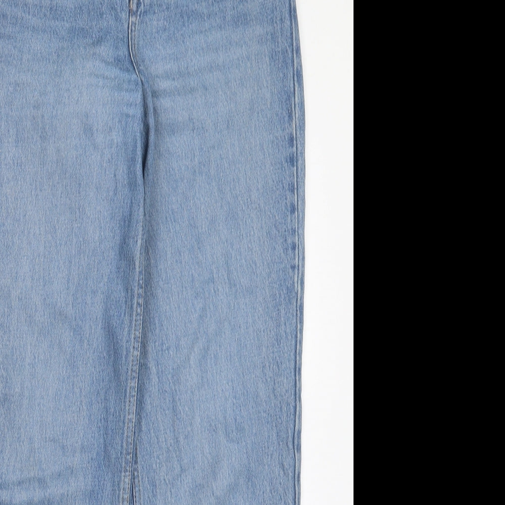 ASOS Womens Blue Cotton Straight Jeans Size 25 in L30 in Regular Button