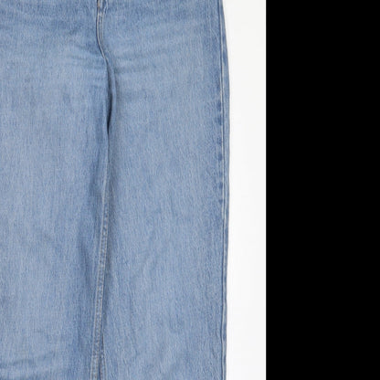 ASOS Womens Blue Cotton Straight Jeans Size 25 in L30 in Regular Button