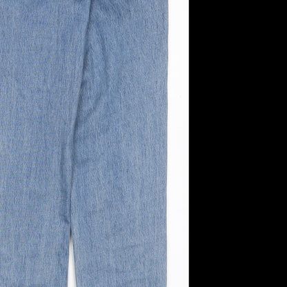 ASOS Womens Blue Cotton Straight Jeans Size 25 in L30 in Regular Button