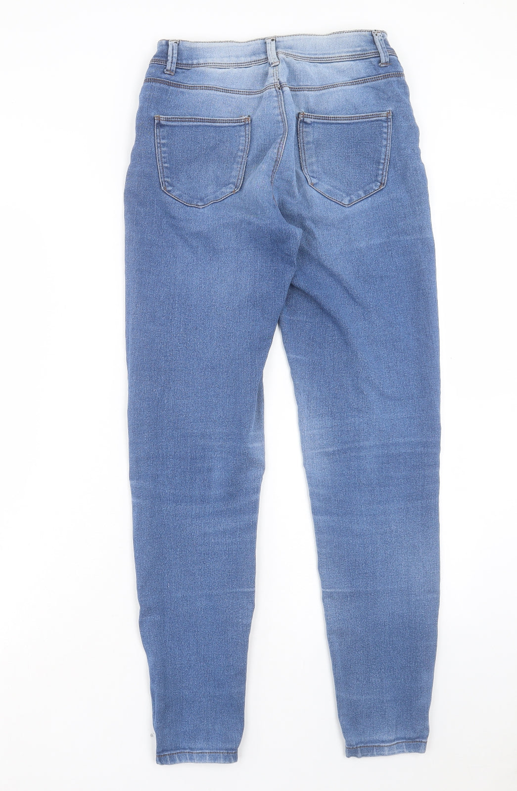 Denim & Co. Womens Blue Cotton Skinny Jeans Size 8 L29 in Regular Button