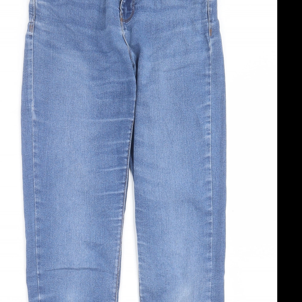 Denim & Co. Womens Blue Cotton Skinny Jeans Size 8 L29 in Regular Button