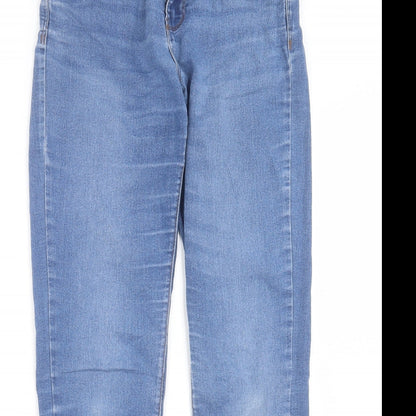 Denim & Co. Womens Blue Cotton Skinny Jeans Size 8 L29 in Regular Button