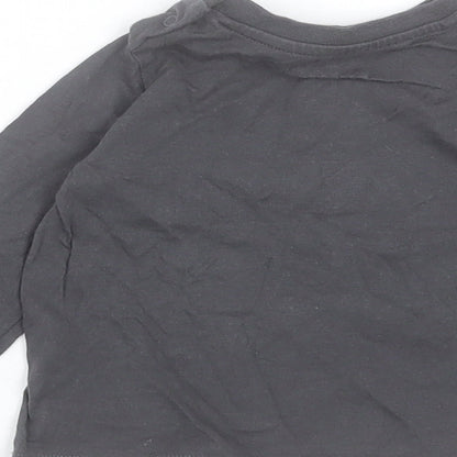 F&F Boys Grey Cotton Basic Casual Size 3-6 Months Crew Neck Button - I am the Future