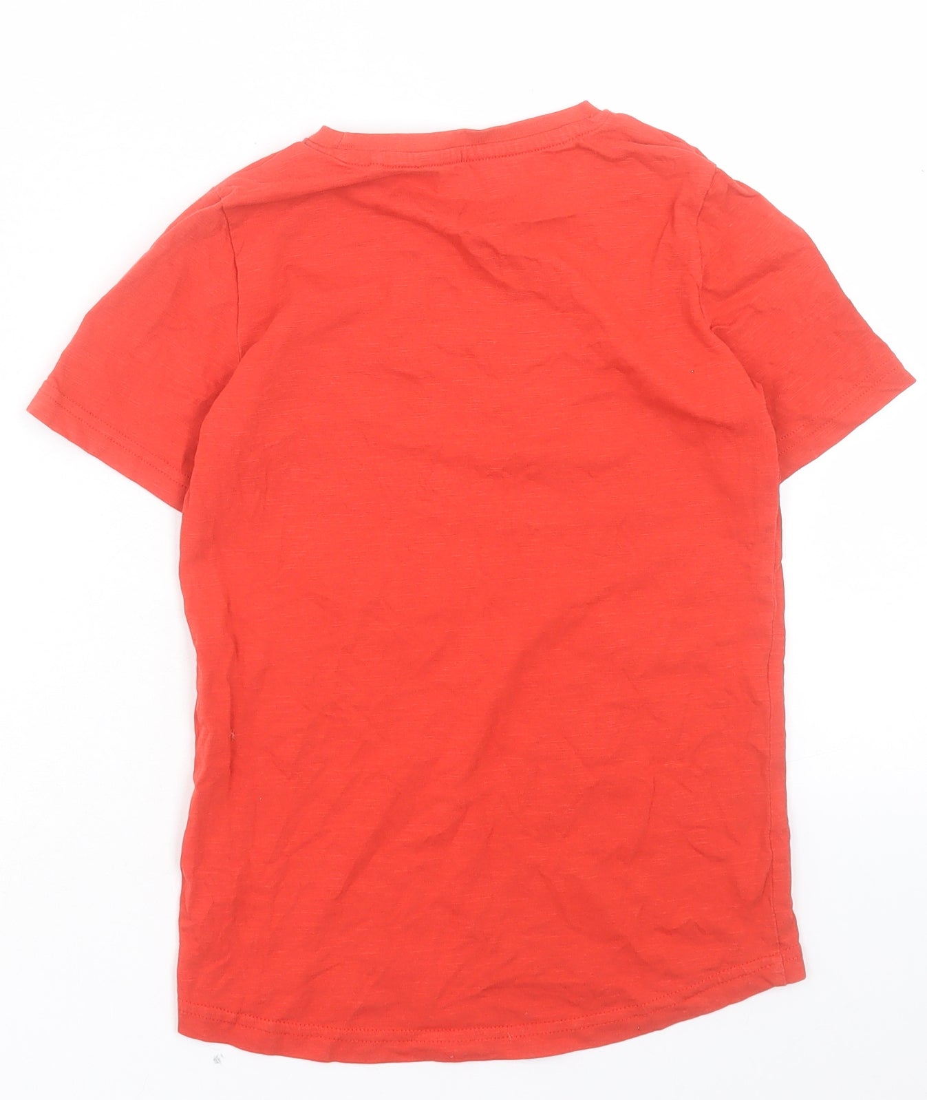 TU Boys Red Cotton Basic T-Shirt Size 7-8 Years Crew Neck Pullover - Sport Relief