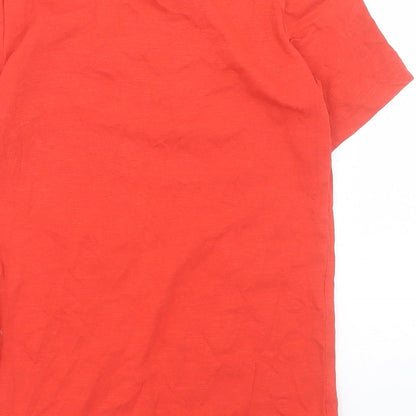 TU Boys Red Cotton Basic T-Shirt Size 7-8 Years Crew Neck Pullover - Sport Relief