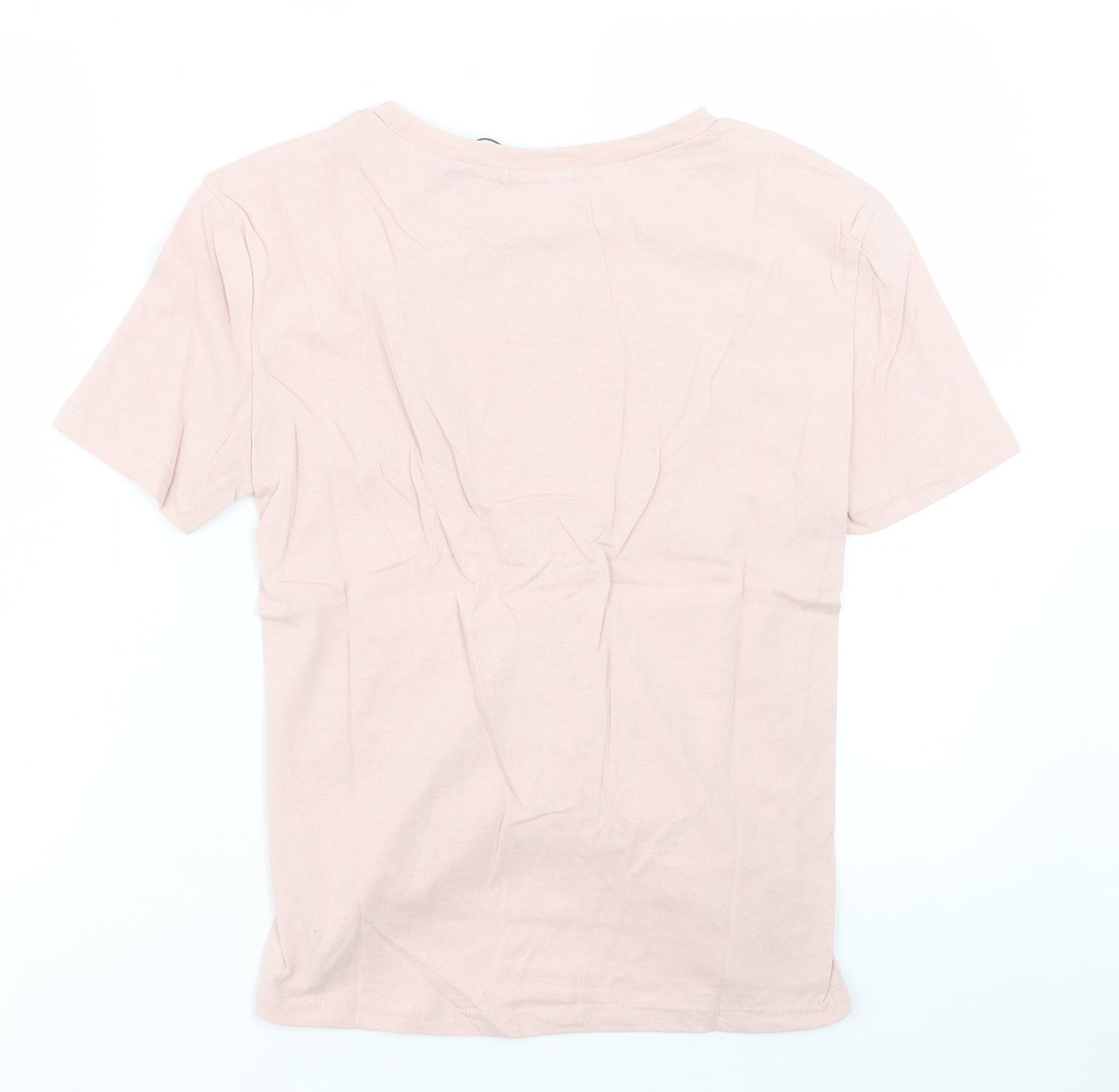Womens UK Size S eight Pink Basic T-Shirt