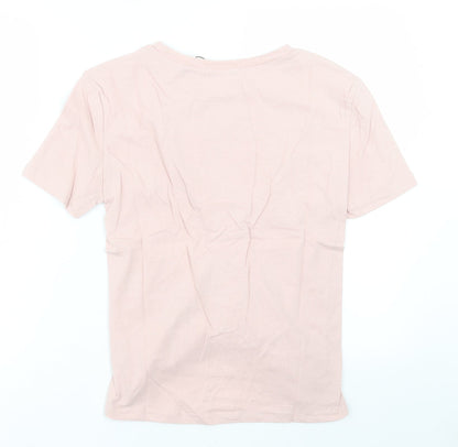 Womens UK Size S eight Pink Basic T-Shirt