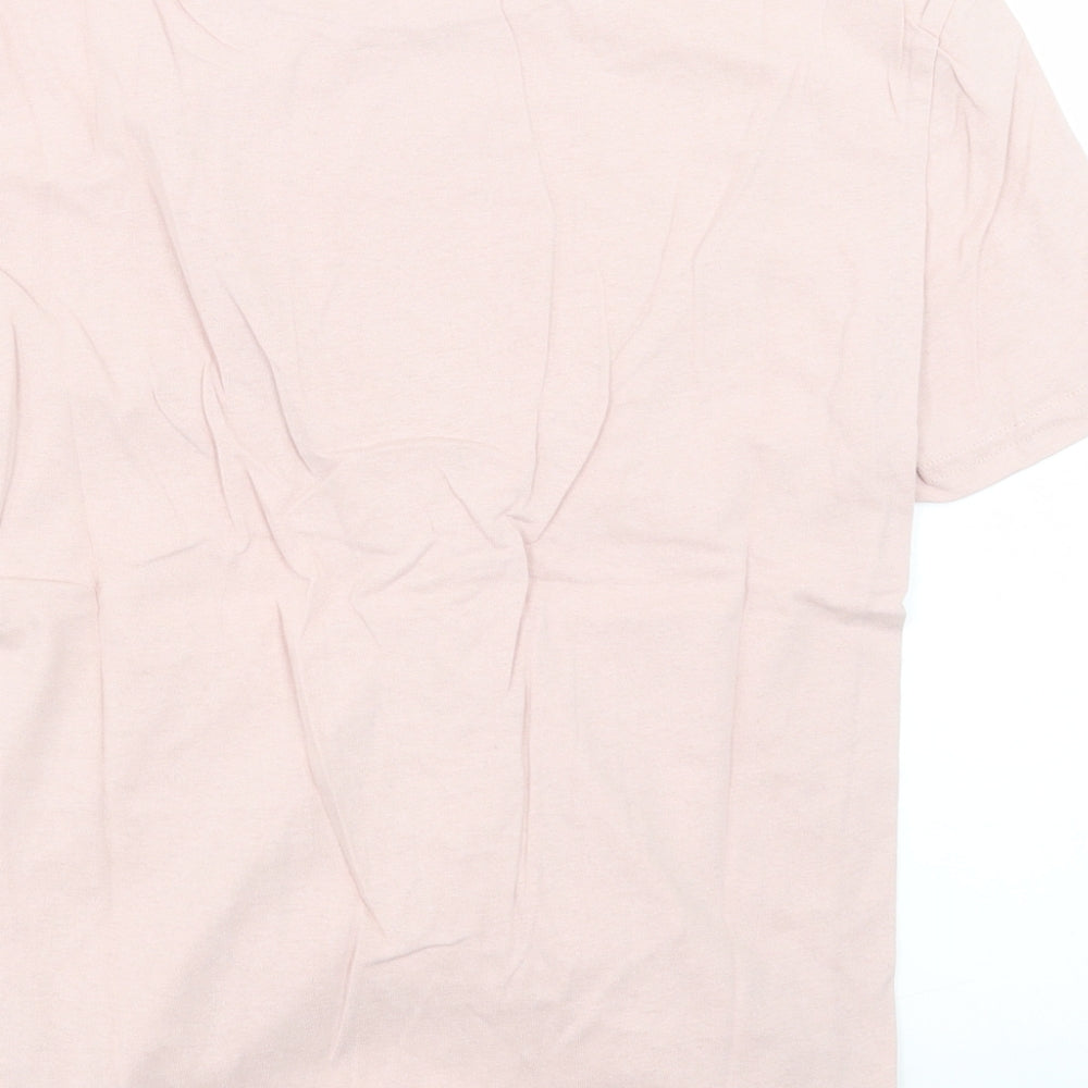 Womens UK Size S eight Pink Basic T-Shirt