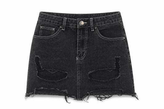 Womens UK Size 8 PRETTYLITTLETHING A-Line Denim Skirt