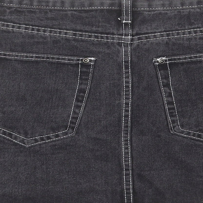 PRETTYLITTLETHING Womens Black Cotton A-Line Skirt Size 8 Button