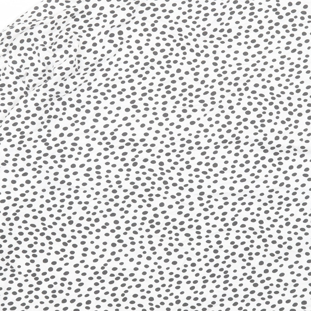 F&F Womens White Geometric Cotton Basic T-Shirt Size 12 Crew Neck