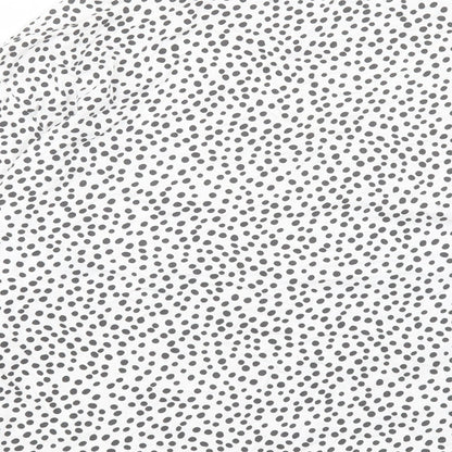 F&F Womens White Geometric Cotton Basic T-Shirt Size 12 Crew Neck