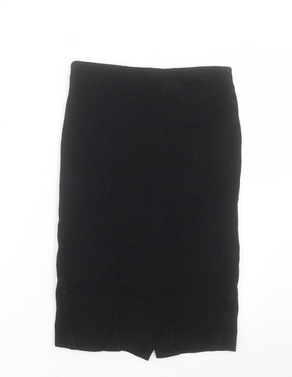 Monsoon Womens Black Polyester Straight & Pencil Skirt Size 10 Zip