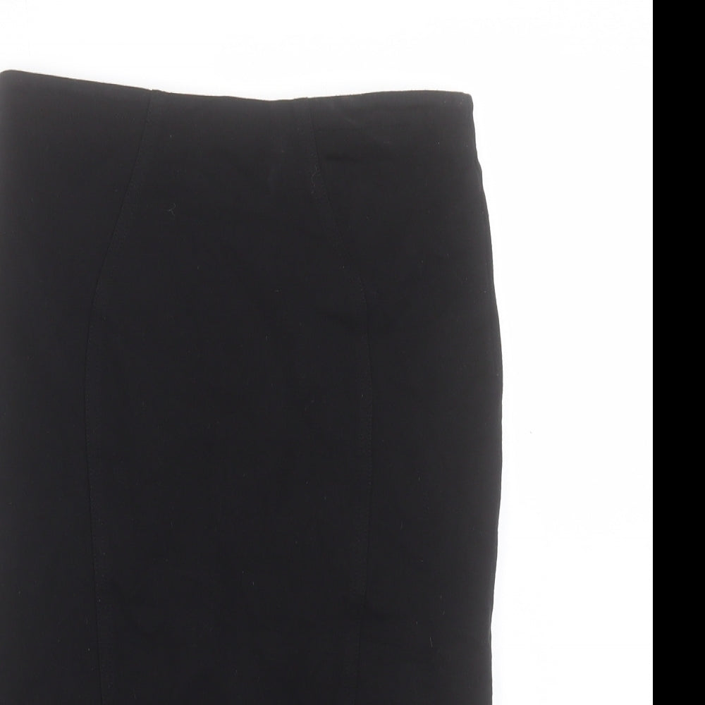Monsoon Womens Black Polyester Straight & Pencil Skirt Size 10 Zip