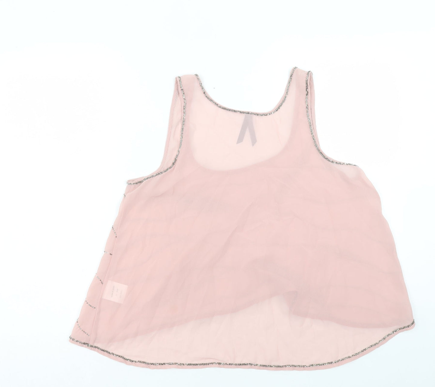 Influence Womens Pink Polyester Basic Tank Size 12 Scoop Neck