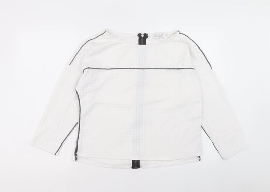 Womens UK Size 8 voyelles White Basic T-Shirt