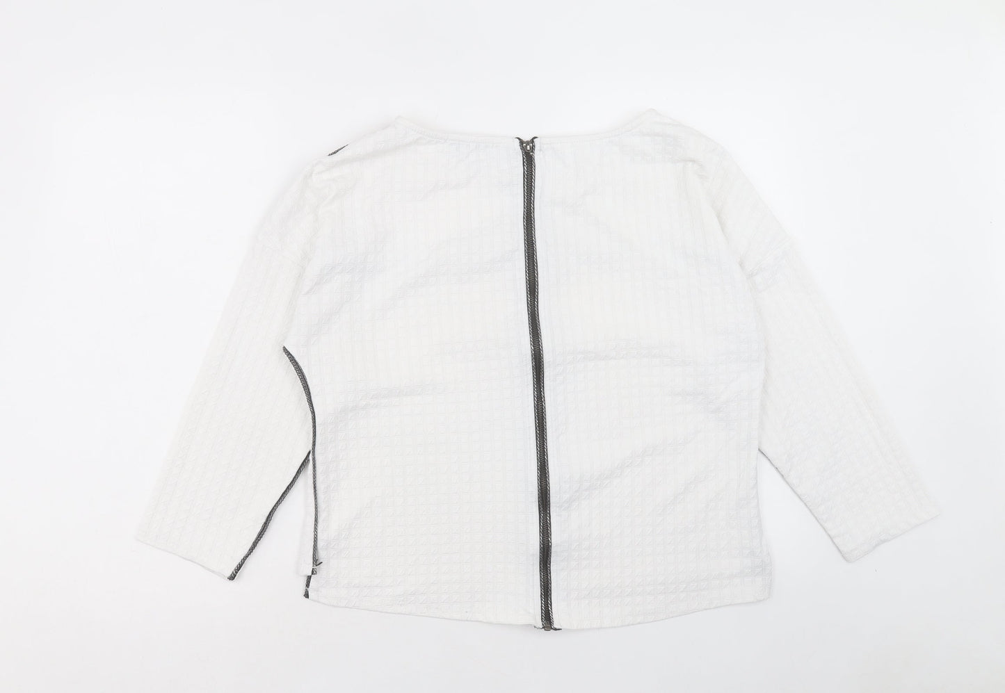 Womens UK Size 8 voyelles White Basic T-Shirt