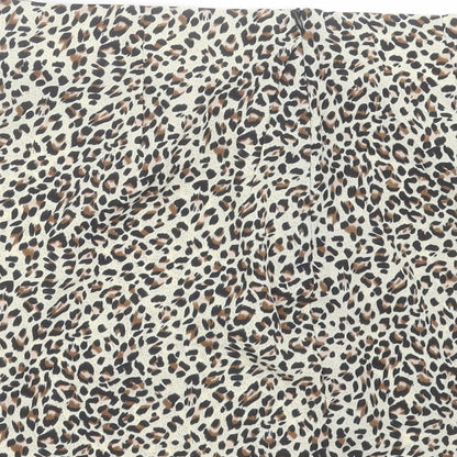 SheIn Womens Brown Animal Print Polyester A-Line Skirt Size L Zip - Leopard Print