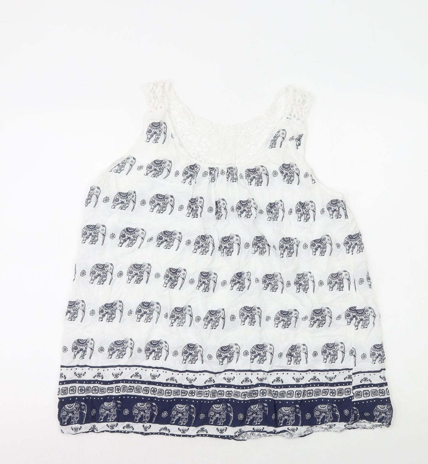 Womens UK Size M Preworn Multicoloured Basic Tank