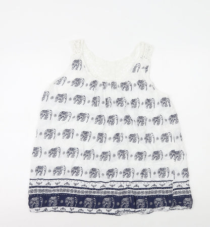 Womens UK Size M Preworn Multicoloured Basic Tank