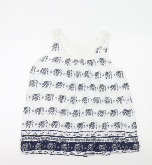 Womens UK Size M Preworn Multicoloured Basic Tank