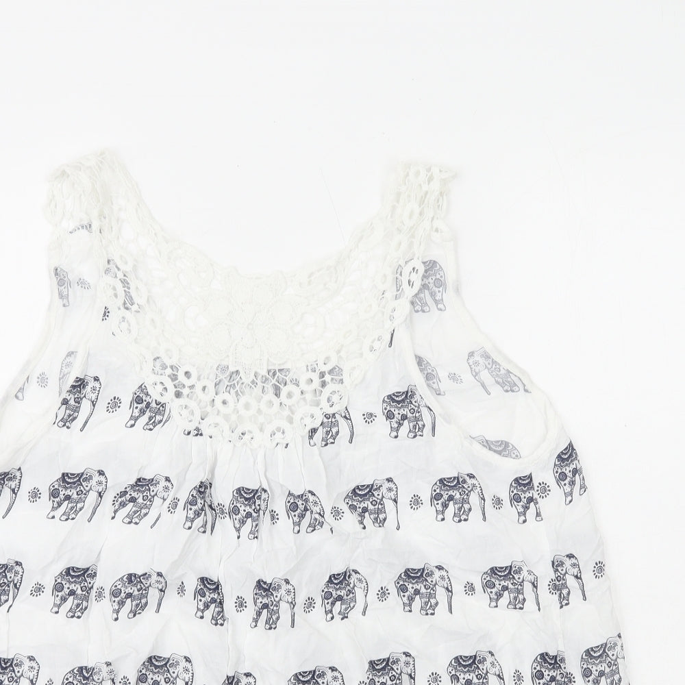 Womens UK Size M Preworn Multicoloured Basic Tank