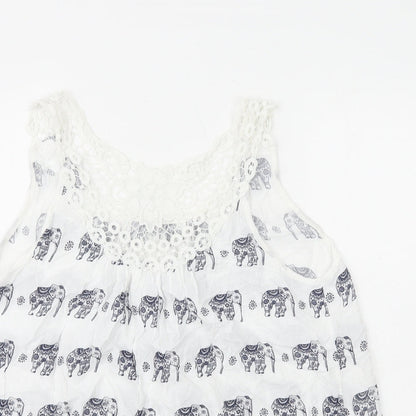 Womens UK Size M Preworn Multicoloured Basic Tank