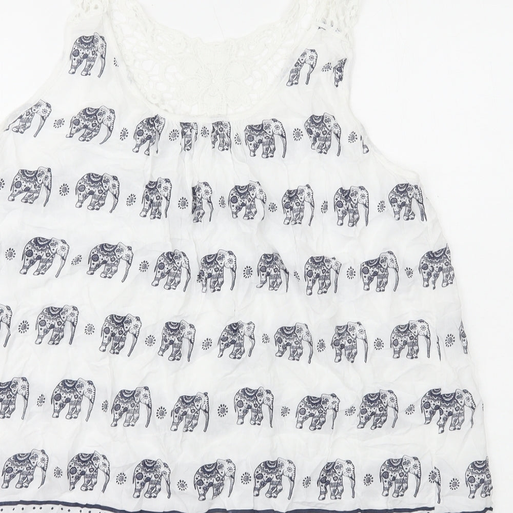 Womens UK Size M Preworn Multicoloured Basic Tank
