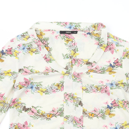 Womens UK Size 8 Oasis White Basic Blouse