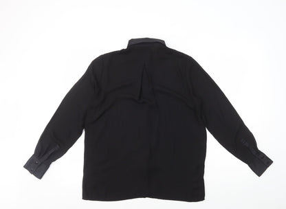 Womens UK Size 8 H&M Black Basic Button-Up