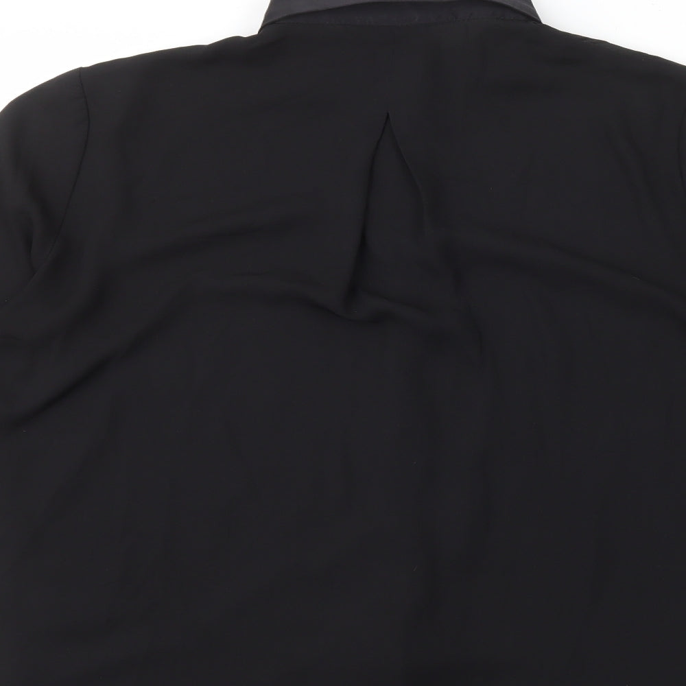 Womens UK Size 8 H&M Black Basic Button-Up