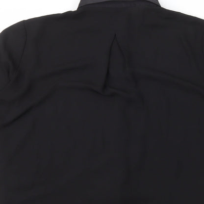 Womens UK Size 8 H&M Black Basic Button-Up