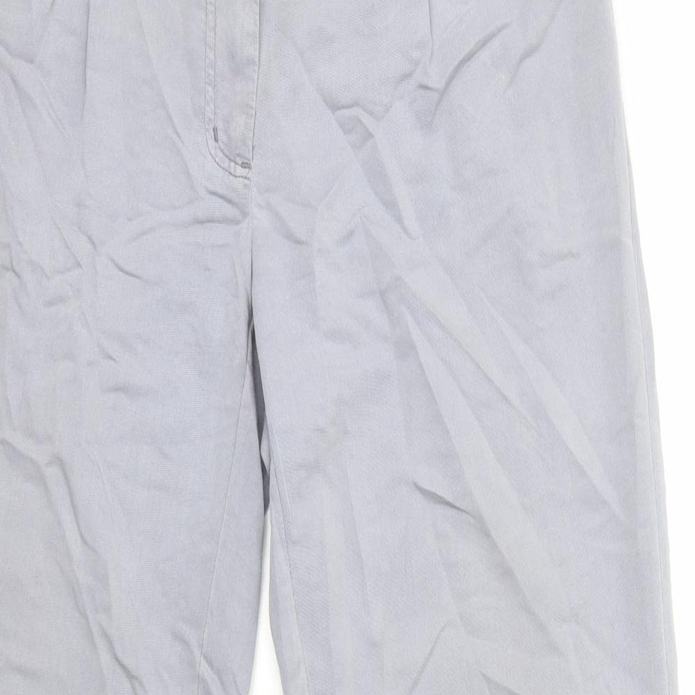 Warehouse Womens Grey Viscose Capri Trousers Size 10 L29 in Regular Zip