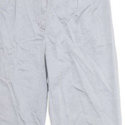 Warehouse Womens Grey Viscose Capri Trousers Size 10 L29 in Regular Zip