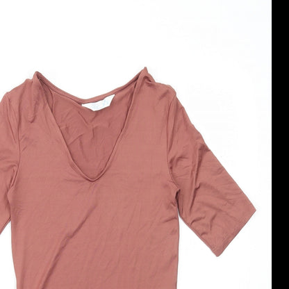 Primark Womens Brown Polyamide Bodysuit One-Piece Size S Snap