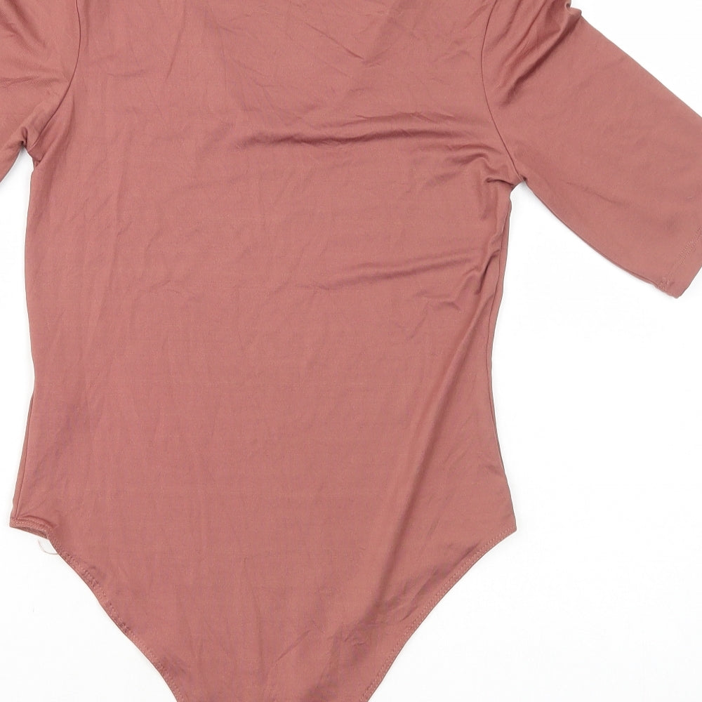 Primark Womens Brown Polyamide Bodysuit One-Piece Size S Snap