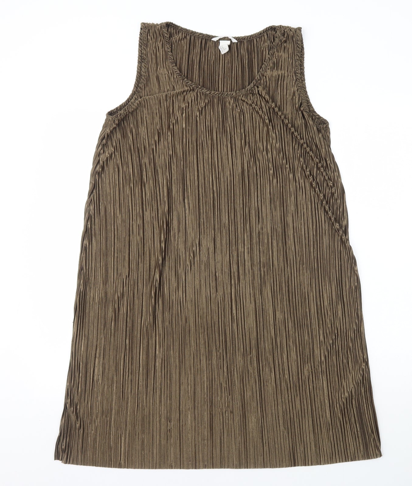 H&M Womens Brown Polyester Shift Size M Scoop Neck Pullover